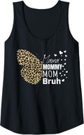 Womens Cute Mama Mommy Mom Bruh Butterfly Cheetah Print Mothers Day Tank Top Tank Top Comfort Fit Fan Favorite
