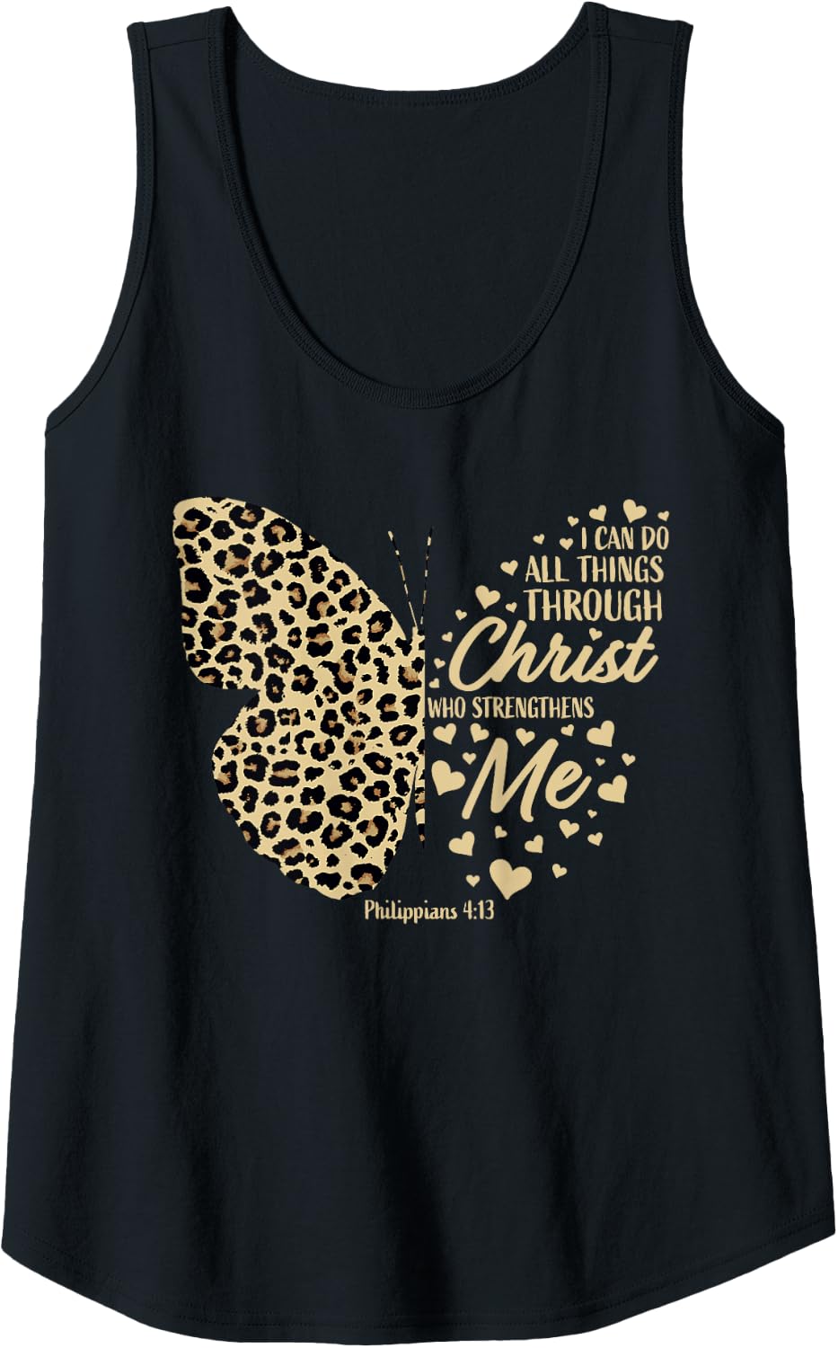 Womens Christian Bible Verse Butterfly Cheetah Mom Women Teen Girls Tank Top Tank Top Premium Print Gift Ready
