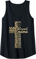 Womens Blessed Mama Cheetah Print Loving Kind Christian Mom Mother Tank Top Tank Top Streetwear Style US Top Pick