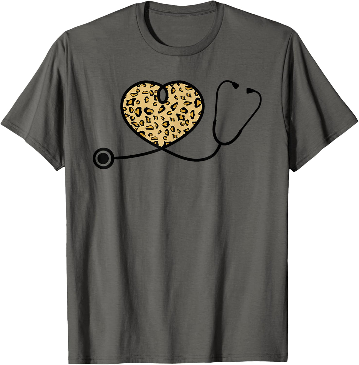 Leopard Stethoscope Heart Cheetah Animal Print Nurse Life Apparel Trending US Gift Ready