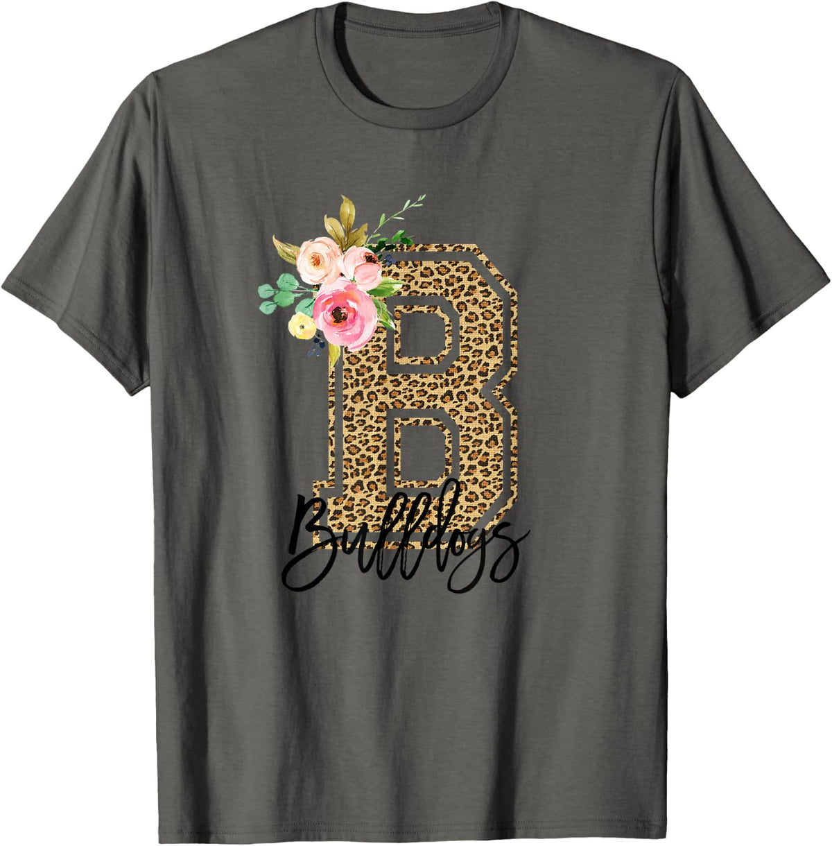 Cheetah Print B Bulldogs T Shirt Watercolor Floral Accent T Shirt High Search Demand Gift Ready