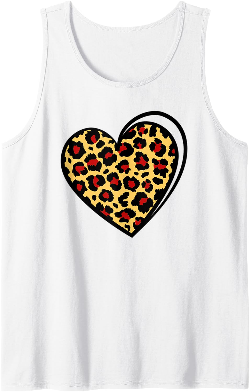 Cheetah Leopard Print Valentine s Day Heart Tank Top Tank Top Streetwear Style Fan Favorite