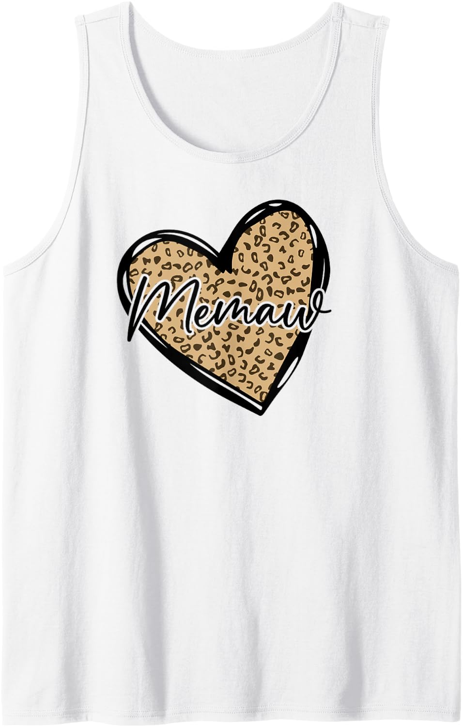 Memaw Shirts Womens Leopard Print Mom Tee Cheetah Love Heart Tank Top Tank Top Viral TikTok Find Everyday Wear