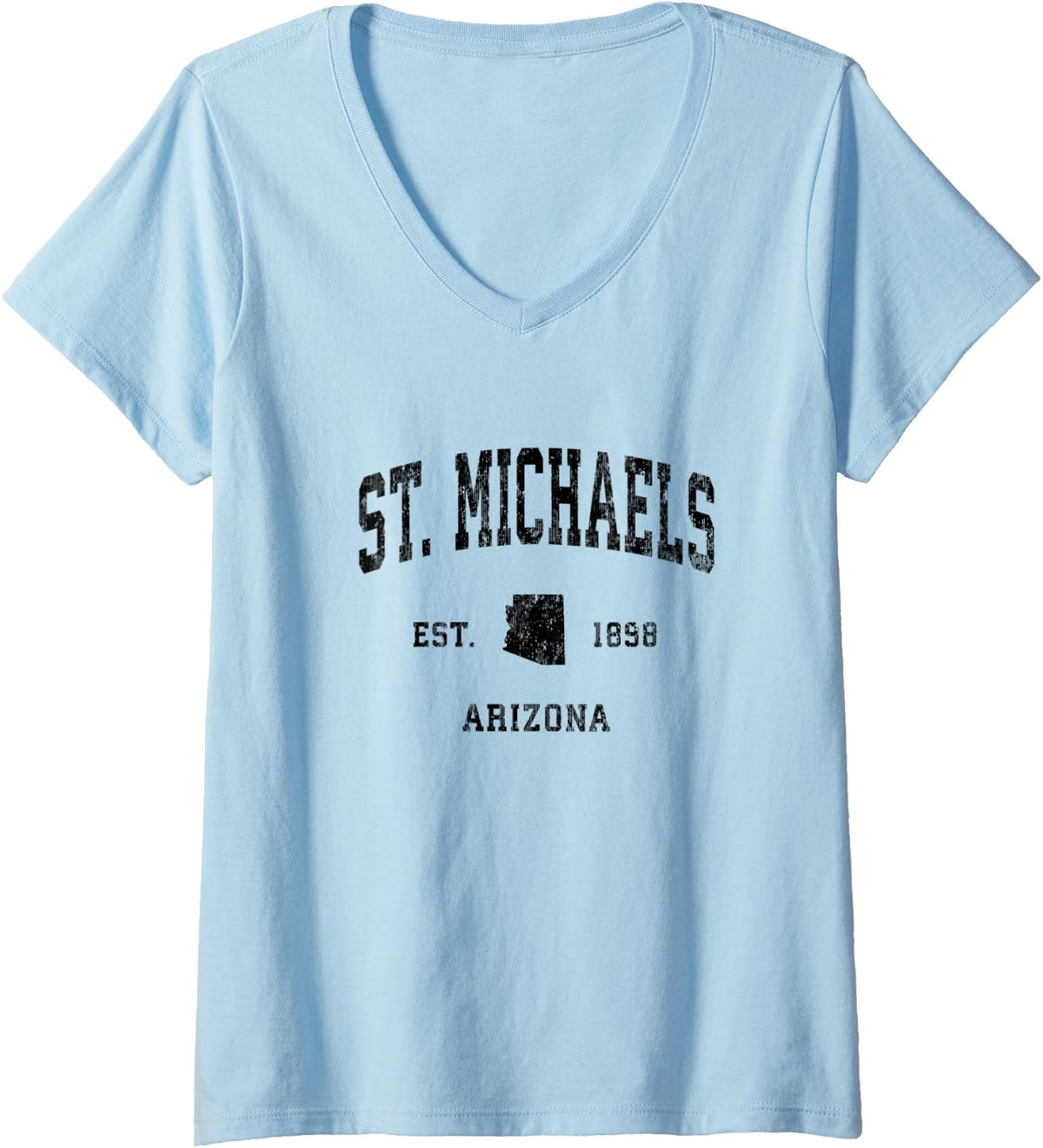 Womens St. Michaels Arizona AZ Vintage Athletic Black Sports Design V-Neck Apparel | Viral Streetwear Style