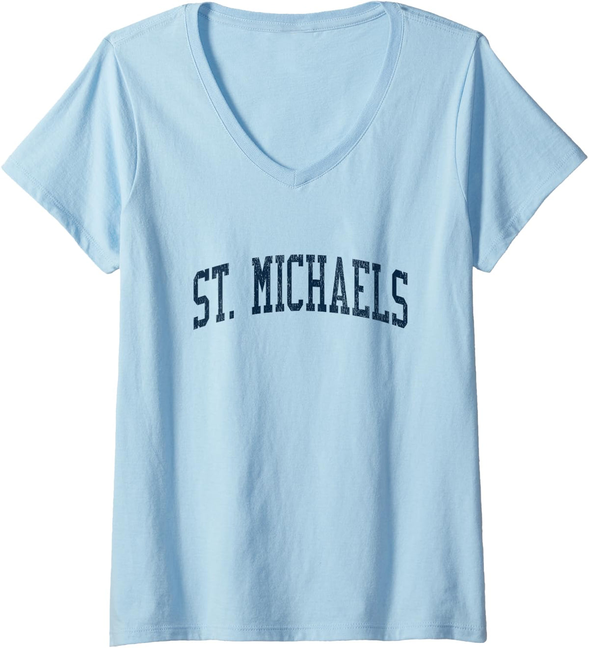 Womens St. Michaels AZ Vintage Athletic Sports JSN2 Navy Print V-Neck Apparel | Everyday Casual Wear