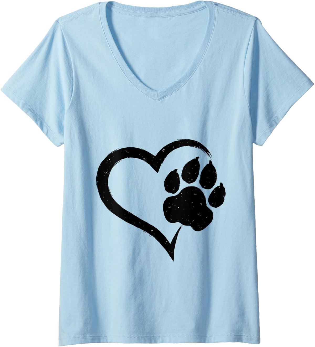 Womens Lion Paw Print Cheetah Footprint Love Heart Tiger Leopard V Neck Apparel Trending US Everyday Wear