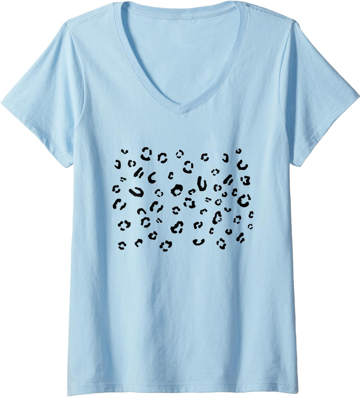 Womens Leopard Print Tee Women Fall Outfit Animal Cheetah Graphic V Neck T Shirt Trending US Gift Ready