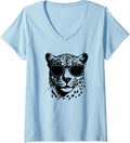 Womens Funny Sunglasses Savanah Cheetah Lover V Neck Apparel Viral TikTok Find Fan Favorite