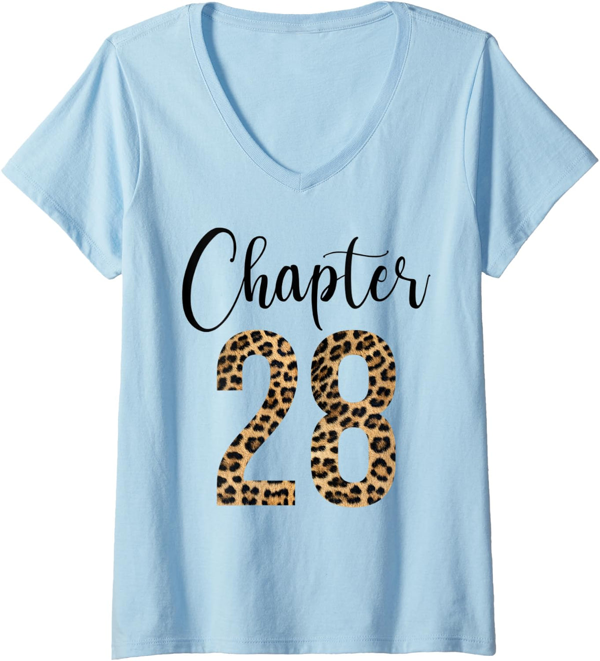 Womens 28 Year Birthday Party Leopard Print 28th Birthday Crew V Neck Apparel Streetwear Style Best Seller Look