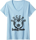 Womens Soccer BONUS MOM Leopard Cheetah Print Retro Trendy Cute V Neck Apparel Streetwear Style Hot Right Now