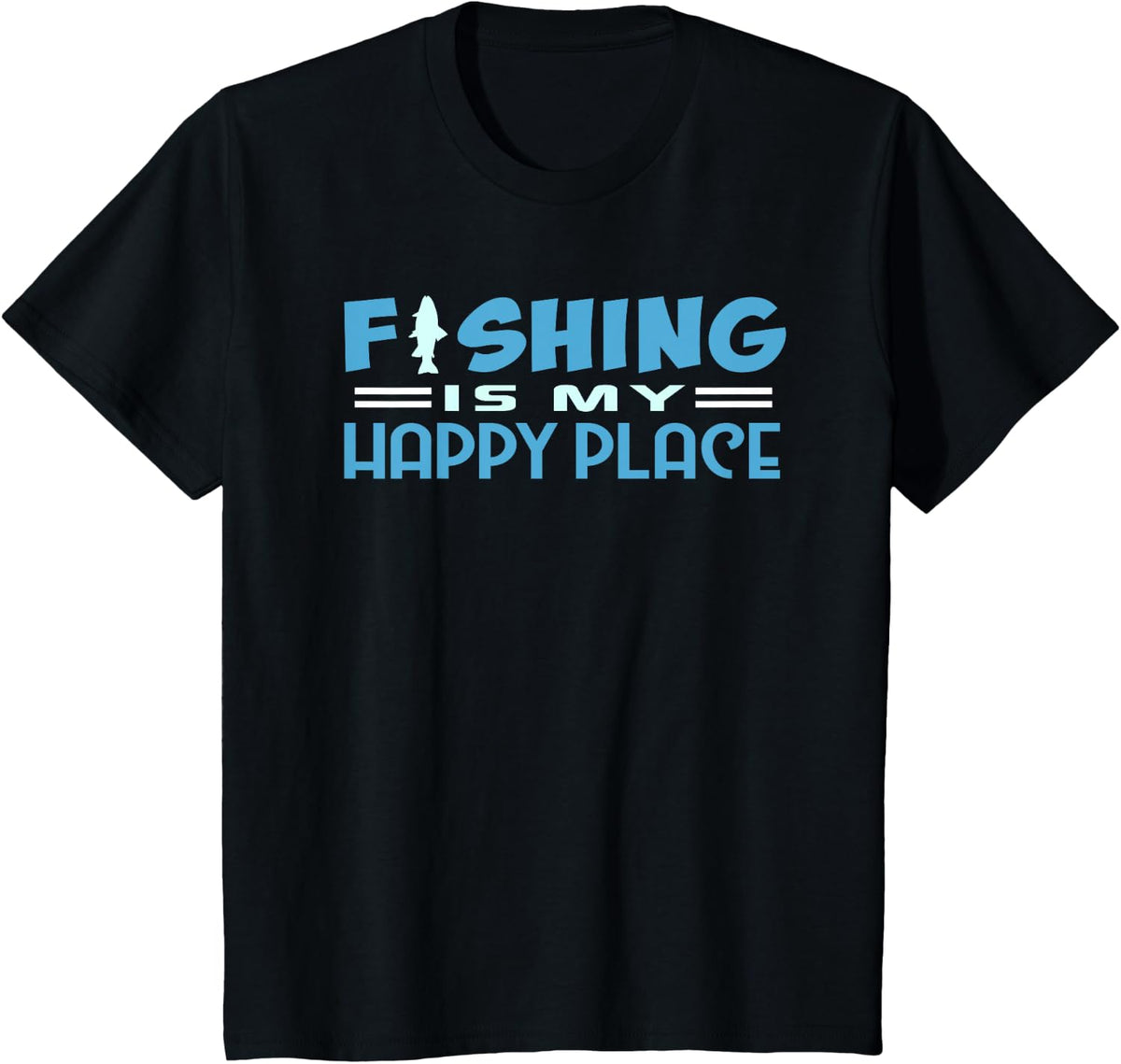 Kids Fishing Is My Happy Place Shirt Fishing T Shirt For Kids T-Shirt | Top Conversion Title | Daily Wear Essential