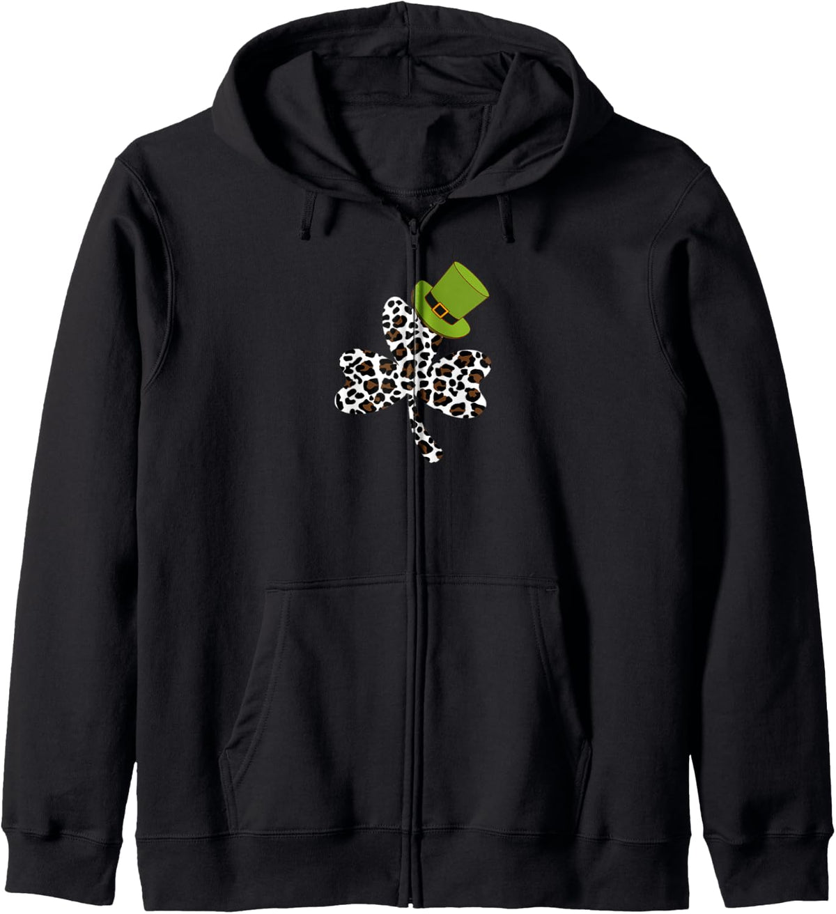 Happy St Patricks Day Leopard Cheetah Print Shamrock Clover Zip Hoodie Hoodie High Search Demand Fan Favorite