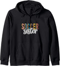 Soccer SISTER Leopard Cheetah Print Retro Trendy Cute Zip Hoodie Hoodie Viral TikTok Find US Top Pick
