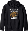 Proud Football Wife Shirt Women Football Cheetah Print Zip Hoodie Hoodie Streetwear Style US Top Pick