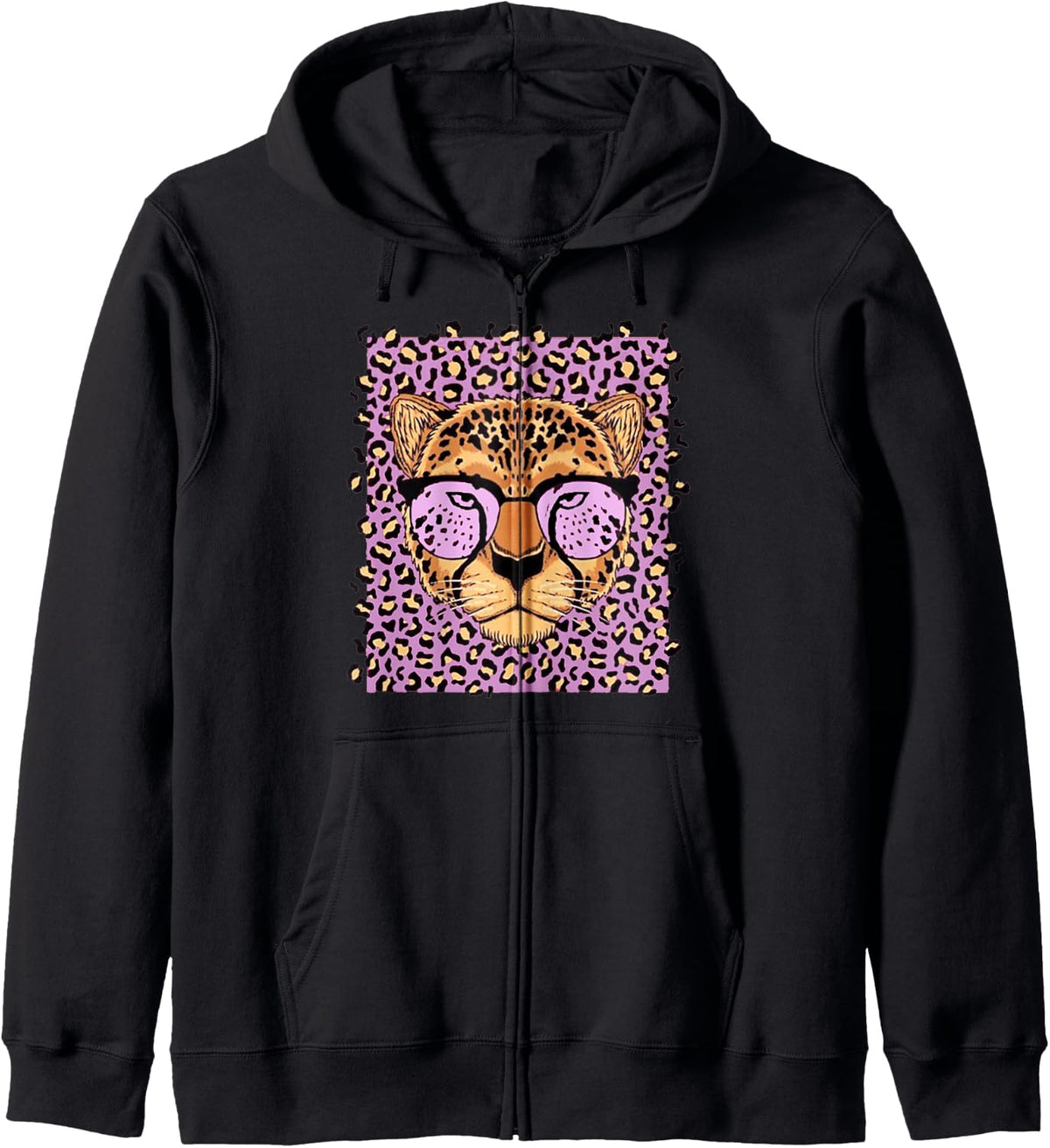 Purple Leopard Cheetah Aesthetic Zip Hoodie Hoodie High Search Demand Best Seller Look