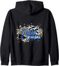 Cheer Grandma Shirt Megaphone Blue Leopard Cheetah Print Zip Hoodie Hoodie Comfort Fit US Top Pick