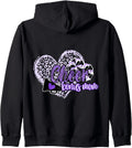 Cheer Bonus Mom Shirt Megaphone Purple Leopard Cheetah Print Zip Hoodie Hoodie High Search Demand Best Seller Look