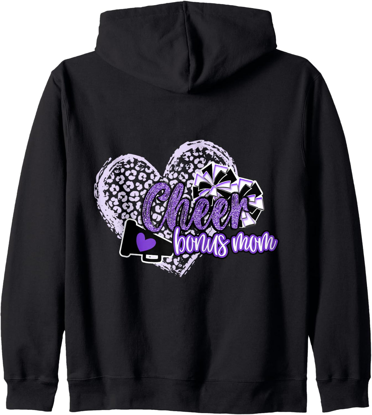 Cheer Bonus Mom Shirt Megaphone Purple Leopard Cheetah Print Zip Hoodie Hoodie High Search Demand Best Seller Look