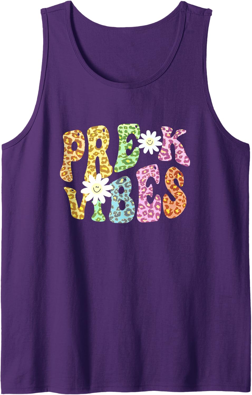 Groovy PRE K VIBES School Teacher Cheetah PreK Retro Trendy Tank Top Tank Top Viral TikTok Find Fan Favorite