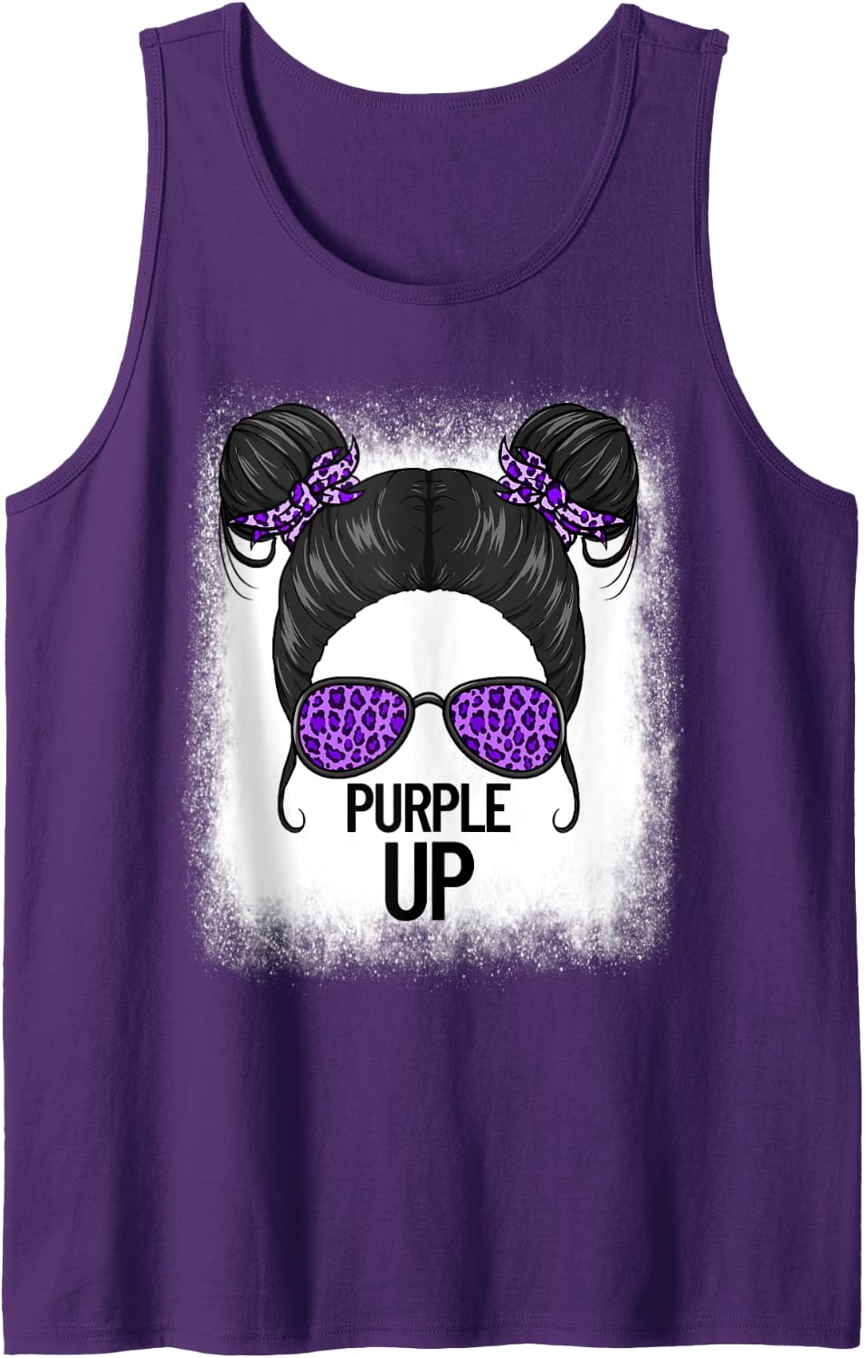 Purple Up Cheetah Print Military Child Month Girls Purple Up Tank Top Tank Top Premium Print Everyday Wear