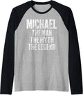 Personalized Shirt Michael The Man The Myth The Legend Raglan Baseball Tee T-Shirt | Premium Quality