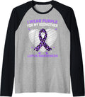 I Wear Purple For My Godmother Lupus Awareness Cheetah Print Raglan Baseball Tee T Shirt High Search Demand Everyday Wea
