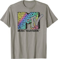 MTV Rainbow Grade Cheetah Print Logo Fill Graphic T Shirt T Shirt Trending US Everyday Wear