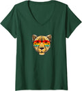 Womens Cheetah Gifts Women Men Students International Cheetah Day V Neck Apparel Comfort Fit Everyday Wear