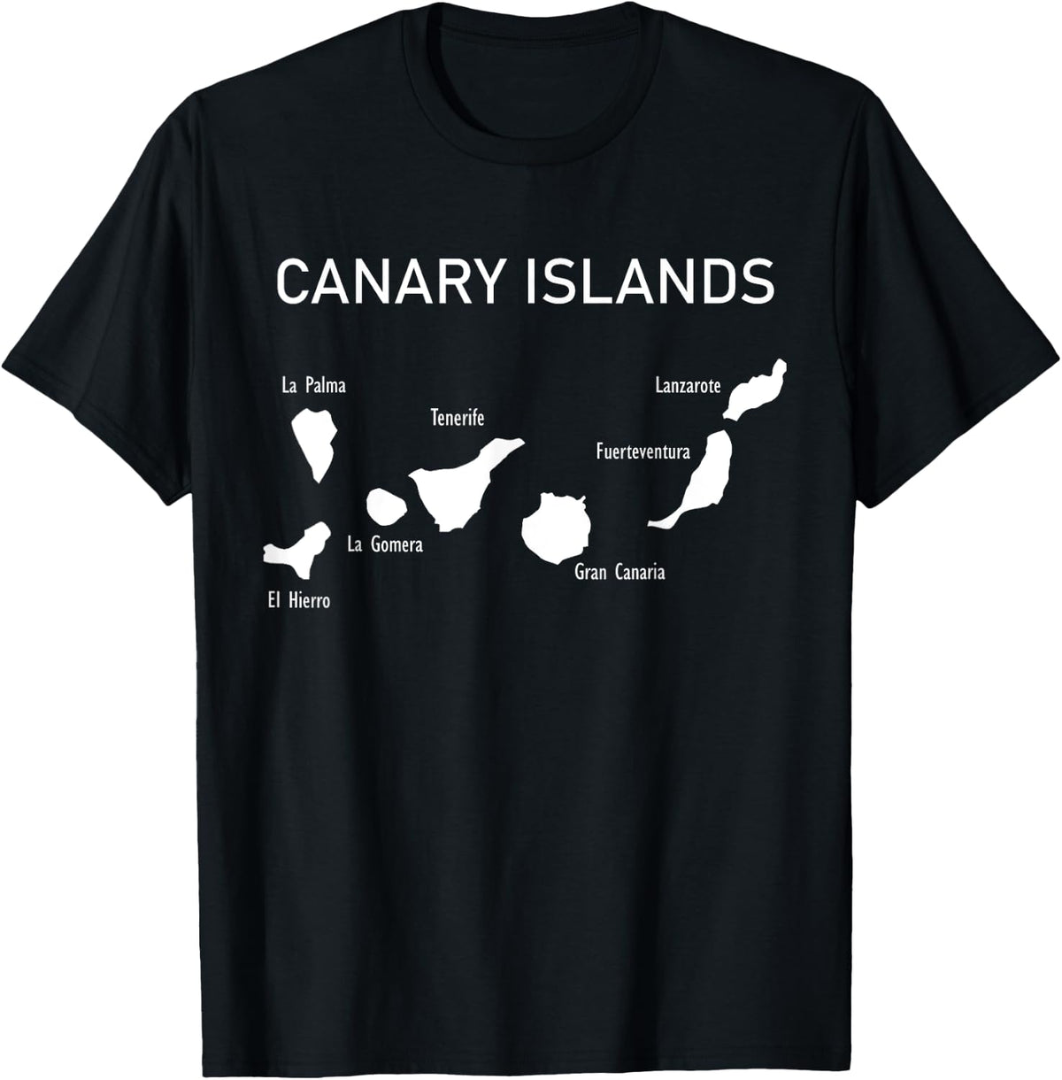 Canary Islands Map and Place Names Spain Canary Islands Apparel | Bestseller Style | Aesthetic Casual Look
