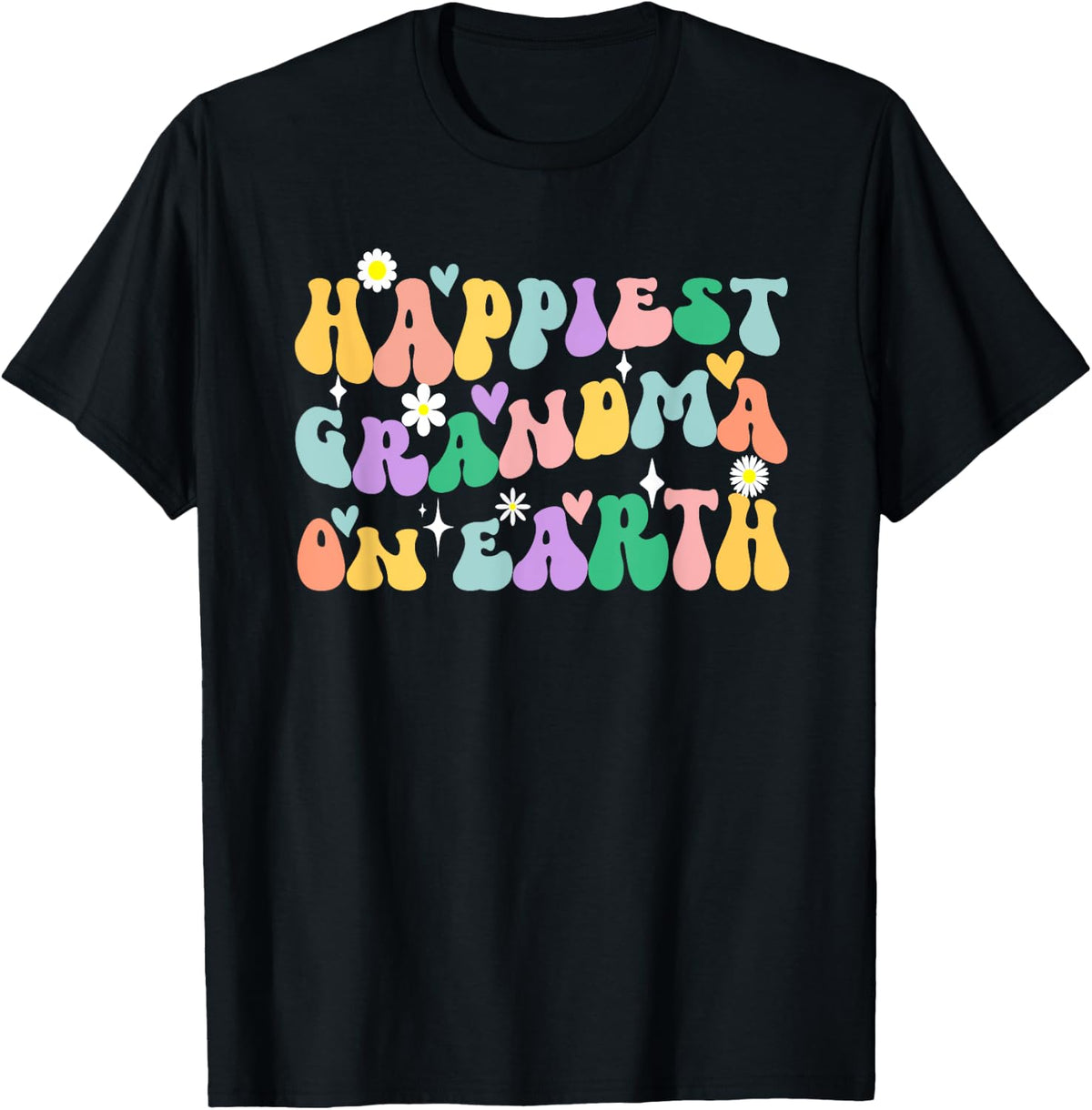 Retro Groovy Happiest Grandma On Earth For Family Trip Apparel | Bestseller Style | Daily Wear Essential