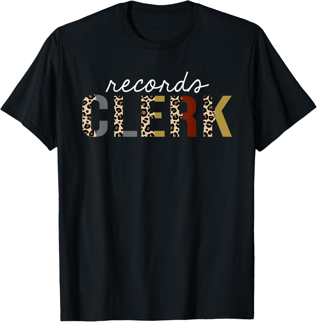 Records Clerk Leopard Print Funny Appreciation Apparel Trending US US Top Pick
