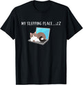 My Sleeping Place on Laptop Funny Working Cat Mom Dad Men Women Kids Apparel | Premium Quality | Perfect Gift Choice