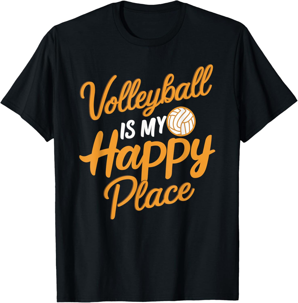 Volleyball Is My Happy Place Volleyball Volleyballer Apparel | Trending 2025 | Daily Wear Essential