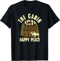 The Cabin Is My Happy Place Tee Shirt Camping Gifts T-Shirt | Bestseller Style | Top Rated Comfort