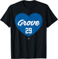 Distressed Heart Michael Grove Los Angeles Baseball MLBPA Apparel | Trending 2025