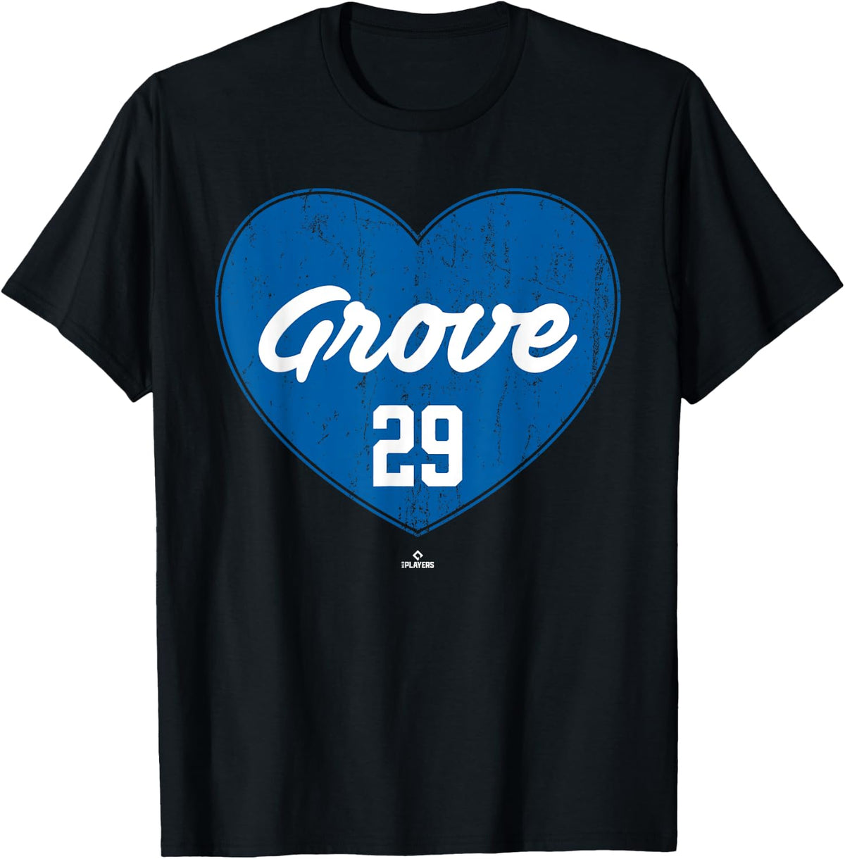 Distressed Heart Michael Grove Los Angeles Baseball MLBPA Apparel | Trending 2025