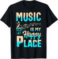 Music Is My Happiest Place Musician Jazz Music Teacher Gifts Men Women Kids Apparel | US Viral Pick | High CTR Boost