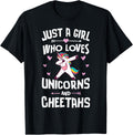 Just A Girl Who Loves Unicorns And Cheetahs Gift Women Apparel Premium Print Fan Favorite
