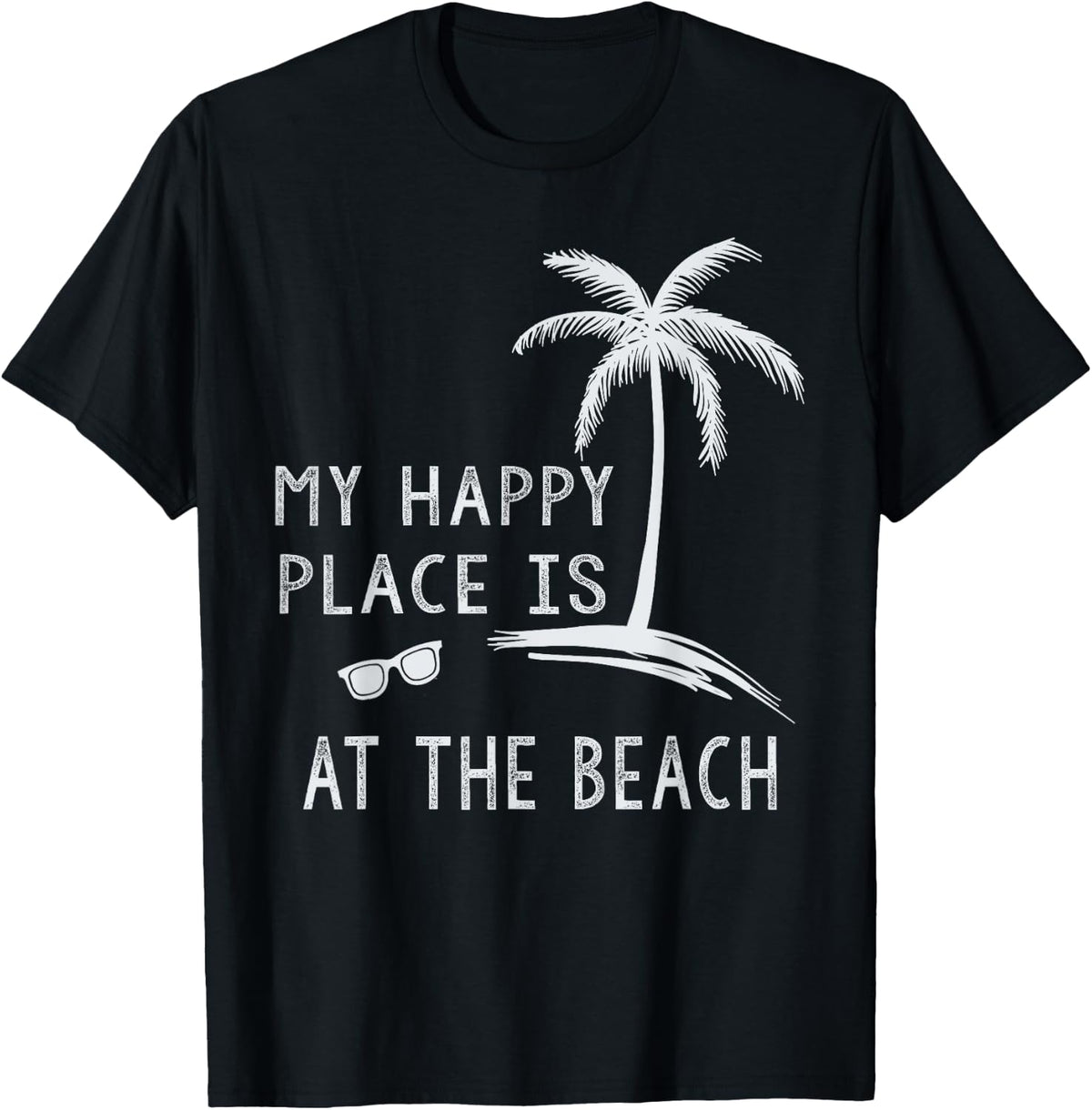 Retro My Happy Place Is At The Beach Shirt Funny Summer T-Shirt for Men Women Kids T-Shirt | High Search Volume | Aesthetic Casual Look