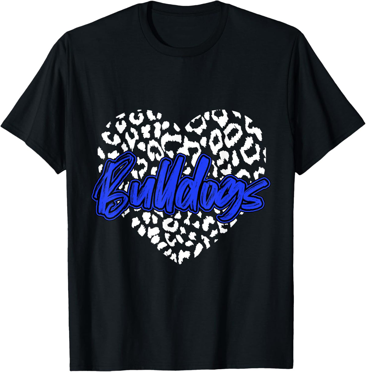 Bulldogs Blue Cheetah Leopard Heart School Sport Team Spirit Apparel Viral TikTok Find Hot Right Now