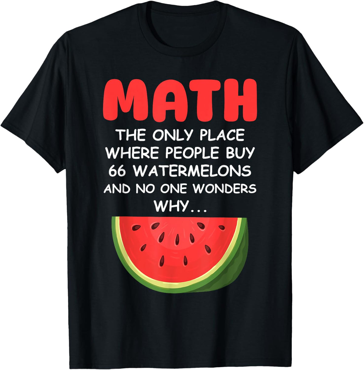 Math Only Place Where People Buy 66 Watermelons Fruit Humor Apparel | Google Shopping Optimized | Customer Favorite