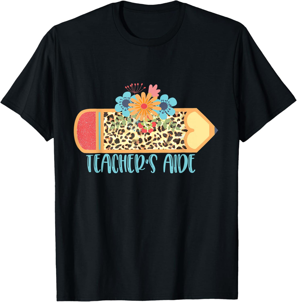 TEACHER S AIDE Pencil Leopard Cheetah Print Teacher Apparel Viral TikTok Find Everyday Wear