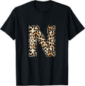Awesome Letter N Initial Name Leopard Cheetah Print Apparel Comfort Fit Everyday Wear
