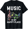 Music is My Happy Place Gift Musician Lover Artist Singer Apparel | Trending 2025 | Customer Favorite