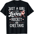 Just A Girl Who Loves Hockey And Cheetahs Shirt Women T Shirt High Search Demand Fan Favorite
