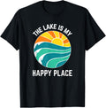 Funny The Lake Is My Happy Place Boating Fishing Lake Cabin Apparel | US Viral Pick | Perfect Gift Choice