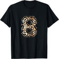 Cool Number 8 Game Football Leopard Cheetah Print T Shirt T Shirt Streetwear Style Everyday Wear