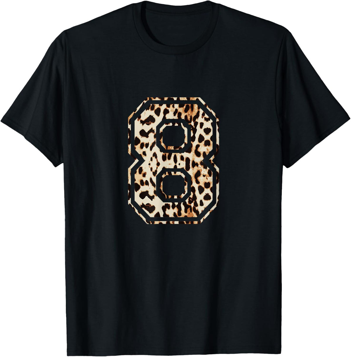 Cool Number 8 Game Football Leopard Cheetah Print T Shirt T Shirt Streetwear Style Everyday Wear
