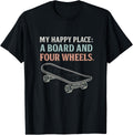 My Happy Place A Board and Four Wheels Retro Apparel | High Search Volume | Perfect Gift Choice