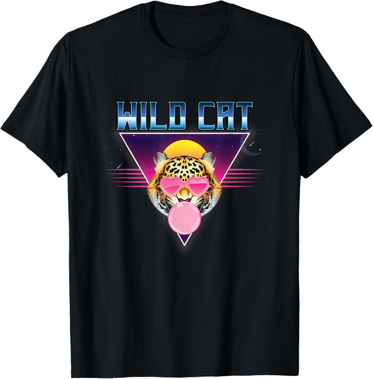 Wild Cat Futuristic Cheetah With Sunglasses And Bubble Gum T Shirt for Men Women T Shirt High Search Demand Gift Ready